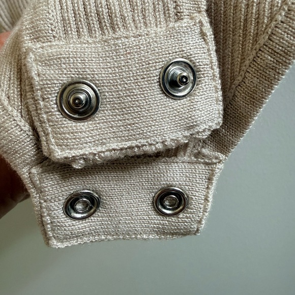 Sweet Rain Cream Ribbed Knit Top Bodysuit Faux Fur neckline Size S - Picture 8 of 8